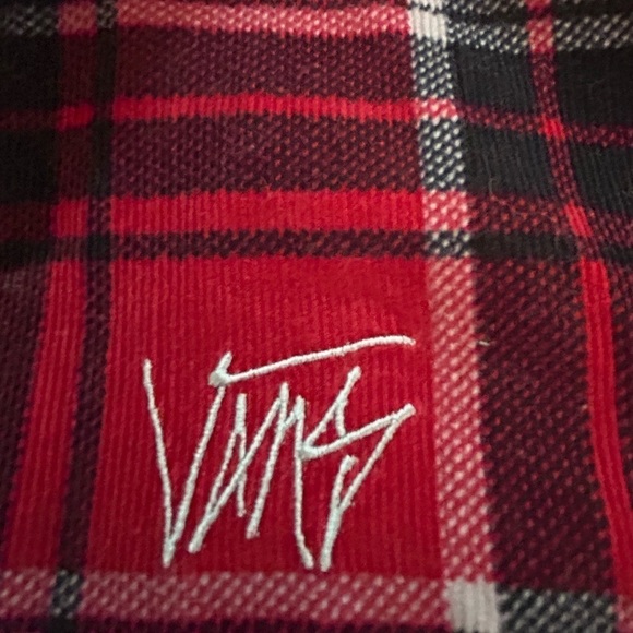 Vans black red lumberjack plaid corduroy long sleeve button down shirt mens sz S - Picture 5 of 12